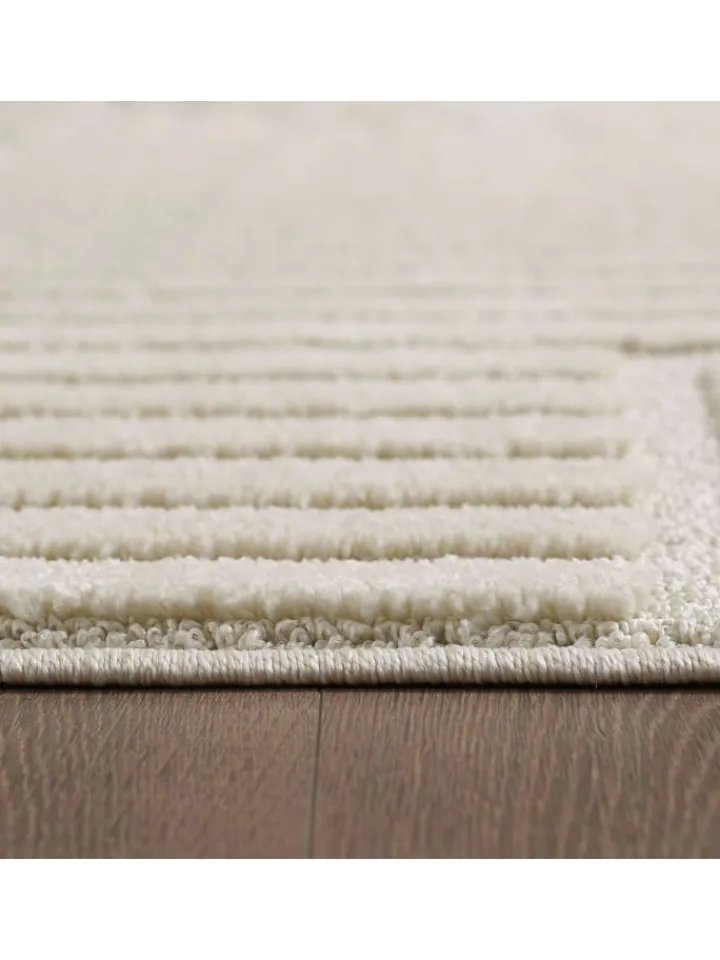 KADIMA DESIGN Teppiche & Fußmatten<Teppich Hochflor Skandi-Boho Muster Polypropylen Wohnzimmer in Creme
