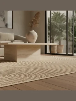 KADIMA DESIGN Outdoorteppiche<Teppich In-/Outdoor Jute-Optik Flachgewebe Grobe Linien Polypropylen