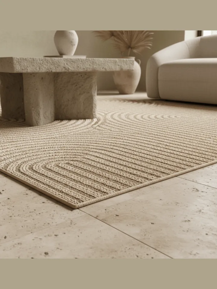 KADIMA DESIGN Outdoorteppiche<Teppich In-/Outdoor Jute-Optik Flachgewebe Grobe Linien Polypropylen