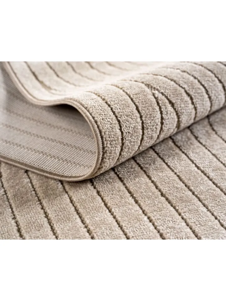 KADIMA DESIGN Outdoorteppiche<Teppich In-/Outdoor Kurzflor Skandi 3D-Design Polypropylen Balkon in Beige