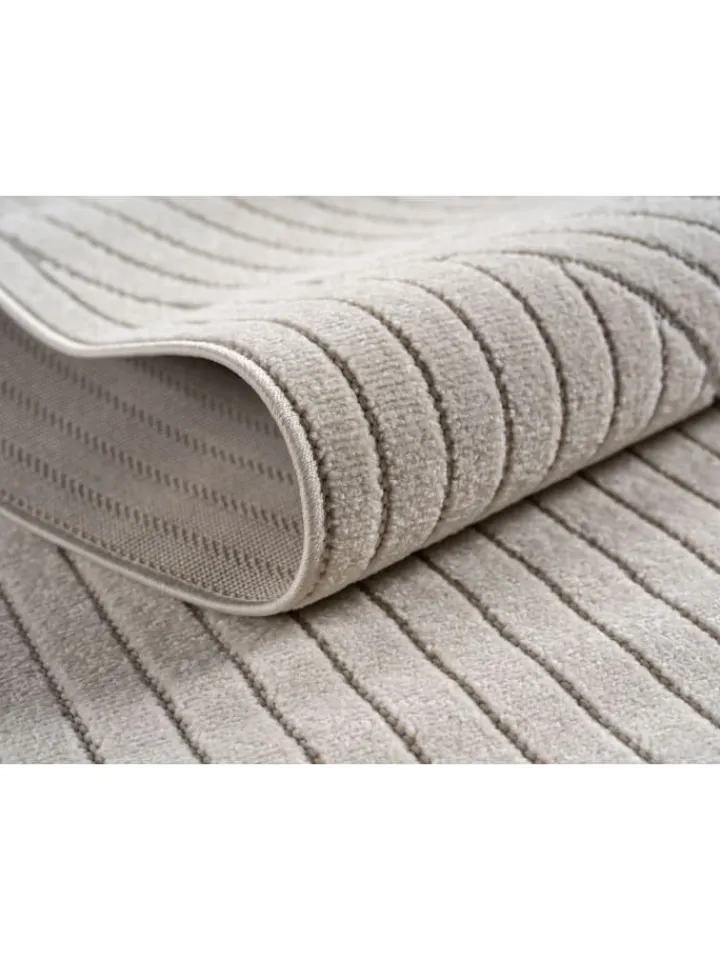 KADIMA DESIGN Outdoorteppiche<Teppich In-/Outdoor Kurzflor Skandi 3D-Design Polypropylen Balkon in Creme