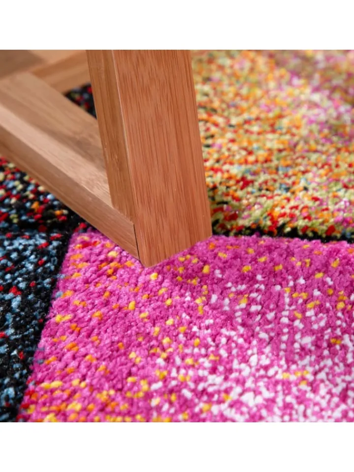 KADIMA DESIGN Teppiche & Fußmatten<Teppich Kurzflor Karos Wohnzimmer schmutzabweisend in Mehrfarbig