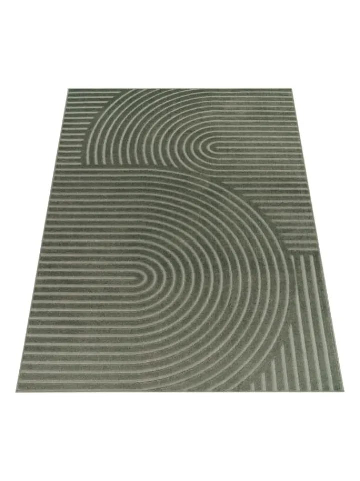 KADIMA DESIGN Teppiche & Fußmatten<Teppich Kurzflor Struktur Wohnzimmer in Grün