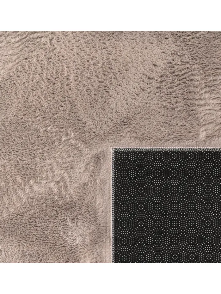 KADIMA DESIGN Teppiche & Fußmatten<Teppich Kurzflor waschbar Einfarbig Wohnzimmer in Taupe