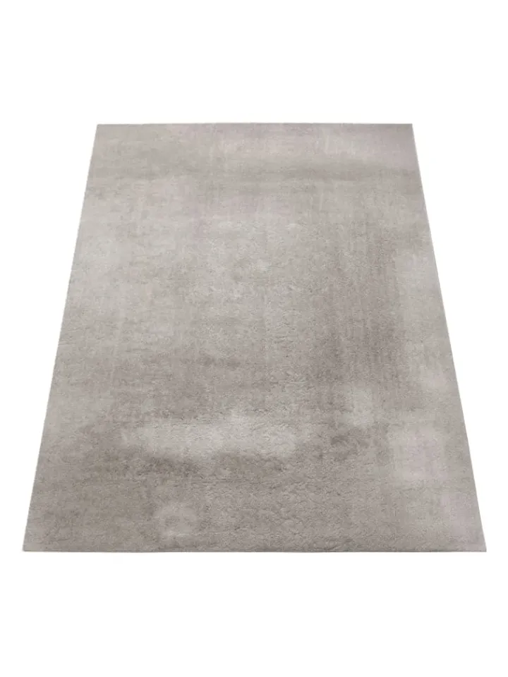 KADIMA DESIGN Teppiche & Fußmatten<Teppich Kurzflor waschbar Unifarben Wohnzimmer in Grau