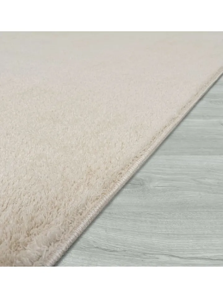 KADIMA DESIGN Teppiche & Fußmatten<Teppich Kurzflor waschbar Unifarben Wohnzimmer in Creme