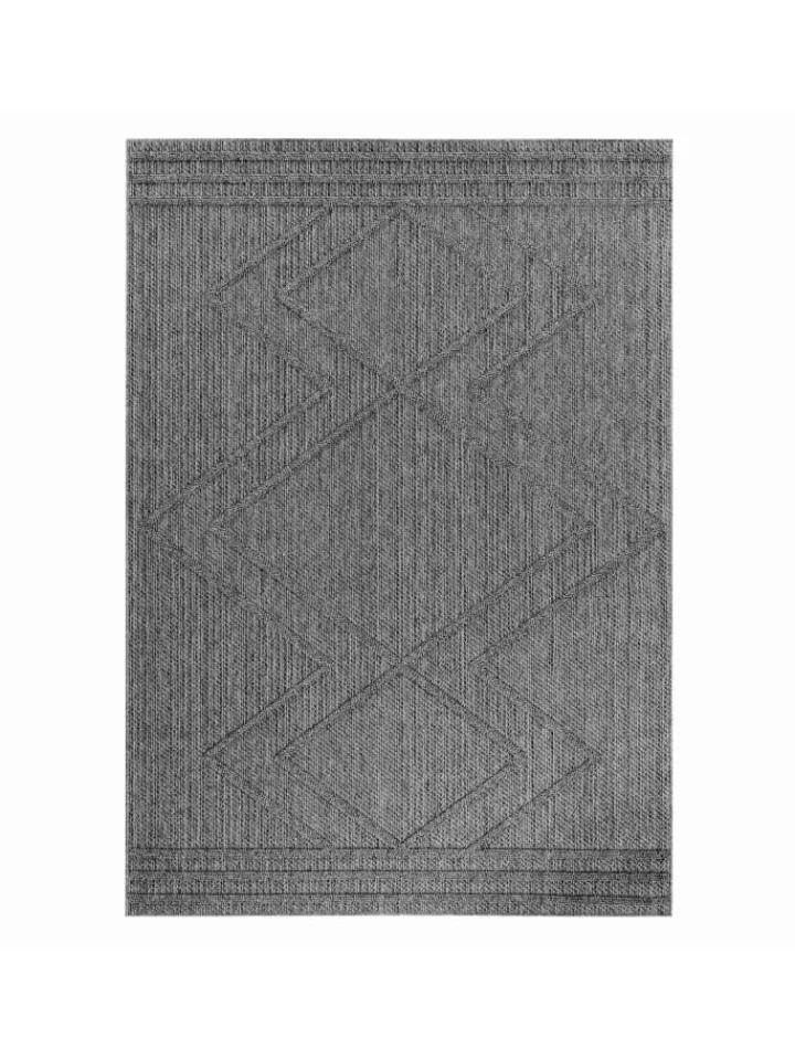 KADIMA DESIGN Outdoorteppiche<Teppich Outdoor Flachgewebe Boho-Muster Polypropylen Küche in Grau