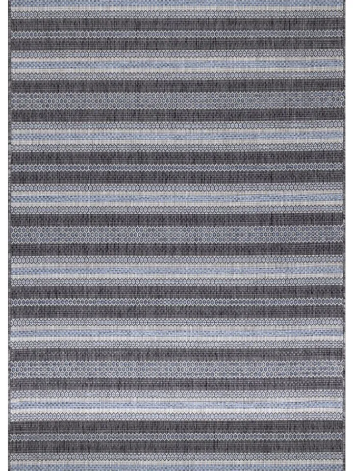 KADIMA DESIGN Outdoorteppiche<Teppich Outdoor Flachgewebe Vintage-Look Polypropylen Balkon in Schwarz