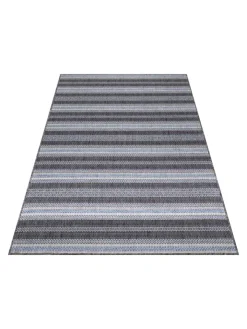KADIMA DESIGN Outdoorteppiche<Teppich Outdoor Flachgewebe Vintage-Look Polypropylen Balkon in Schwarz
