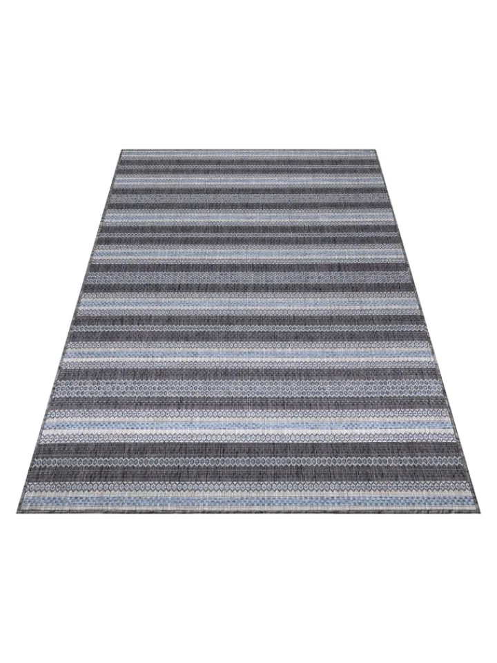 KADIMA DESIGN Outdoorteppiche<Teppich Outdoor Flachgewebe Vintage-Look Polypropylen Balkon in Schwarz