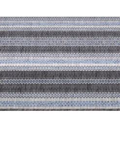 KADIMA DESIGN Outdoorteppiche<Teppich Outdoor Flachgewebe Vintage-Look Polypropylen Balkon in Schwarz