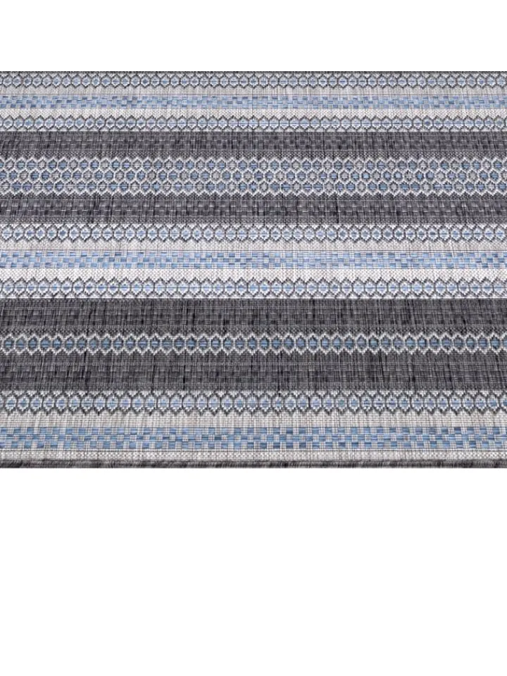 KADIMA DESIGN Outdoorteppiche<Teppich Outdoor Flachgewebe Vintage-Look Polypropylen Balkon in Schwarz