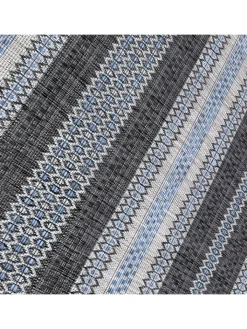KADIMA DESIGN Outdoorteppiche<Teppich Outdoor Flachgewebe Vintage-Look Polypropylen Balkon in Schwarz