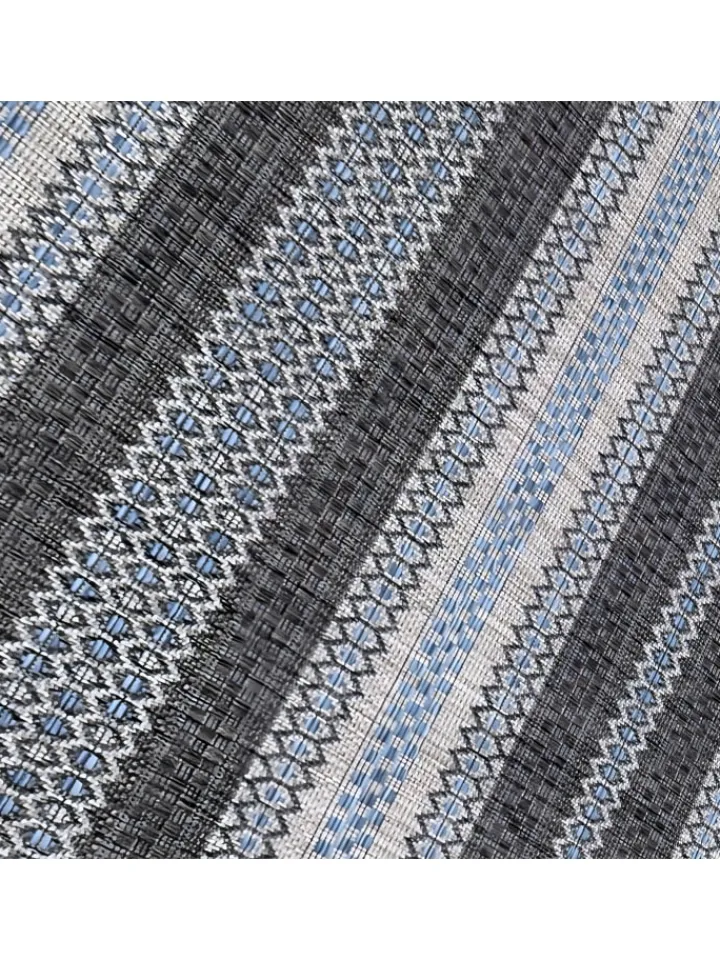 KADIMA DESIGN Outdoorteppiche<Teppich Outdoor Flachgewebe Vintage-Look Polypropylen Balkon in Schwarz
