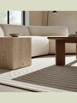 KADIMA DESIGN Outdoorteppiche<Teppich Outdoor Flachgewebe Boho Muster Polypropylen Balkon in Beige