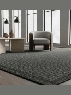 KADIMA DESIGN Outdoorteppiche<Teppich Outdoor Flachgewebe Uni-Farbe Polypropylen Balkon in Schwarz