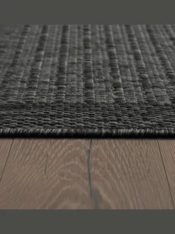 KADIMA DESIGN Outdoorteppiche<Teppich Outdoor Flachgewebe Uni-Farbe Polypropylen Balkon in Schwarz