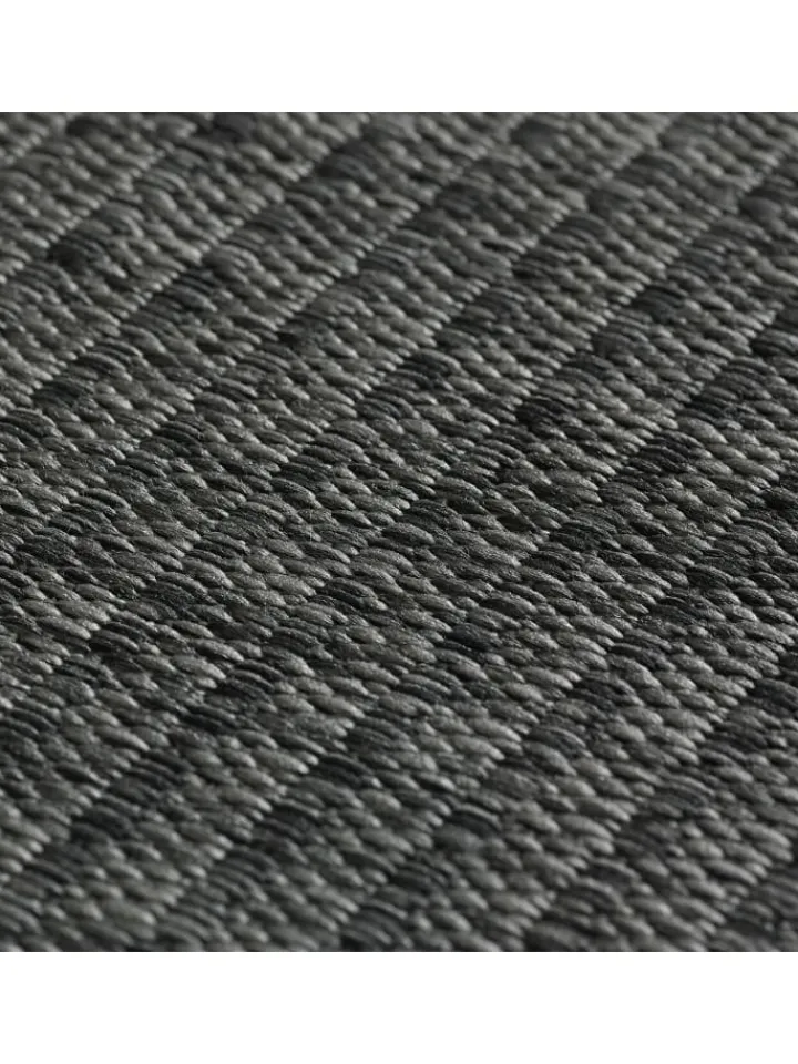 KADIMA DESIGN Outdoorteppiche<Teppich Outdoor Flachgewebe Uni-Farbe Polypropylen Balkon in Schwarz