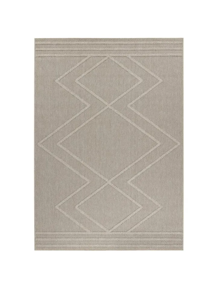 KADIMA DESIGN Outdoorteppiche<Teppich Outdoor Flachgewebe Boho-Muster Polypropylen Küche in Beige
