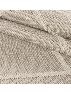 KADIMA DESIGN Outdoorteppiche<Teppich Outdoor Flachgewebe Boho-Muster Polypropylen Küche in Beige