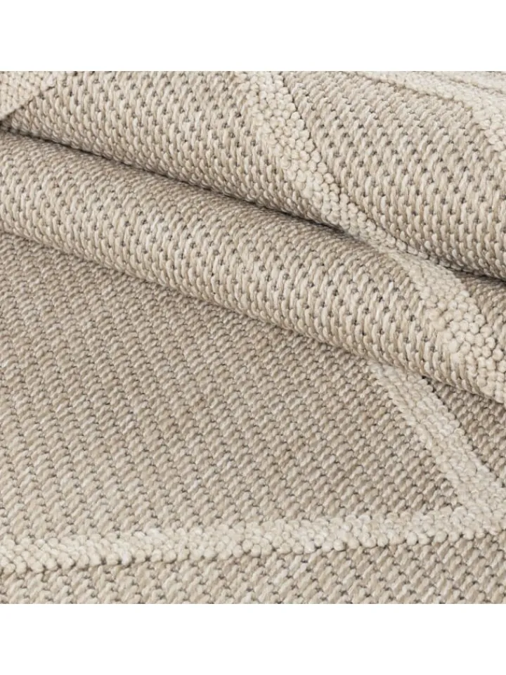 KADIMA DESIGN Outdoorteppiche<Teppich Outdoor Flachgewebe Boho-Muster Polypropylen Küche in Beige