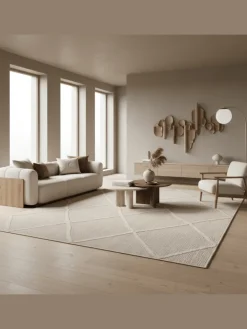 KADIMA DESIGN Outdoorteppiche<Teppich Outdoor Flachgewebe Boho-Muster Polypropylen Terrasse in Beige