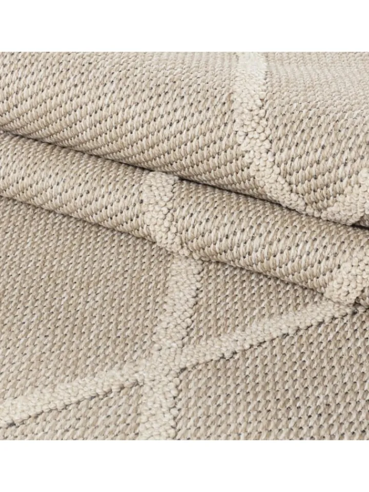 KADIMA DESIGN Outdoorteppiche<Teppich Outdoor Flachgewebe Boho-Muster Polypropylen Terrasse in Beige