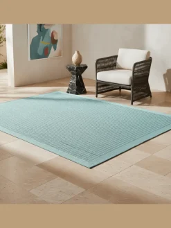 KADIMA DESIGN Outdoorteppiche<Teppich Outdoor Flachgewebe Uni-Farbe Polypropylen Balkon in Blau