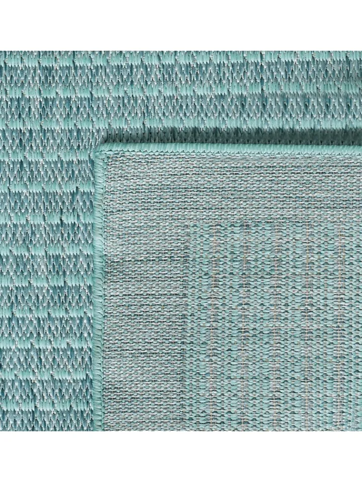 KADIMA DESIGN Outdoorteppiche<Teppich Outdoor Flachgewebe Uni-Farbe Polypropylen Balkon in Blau