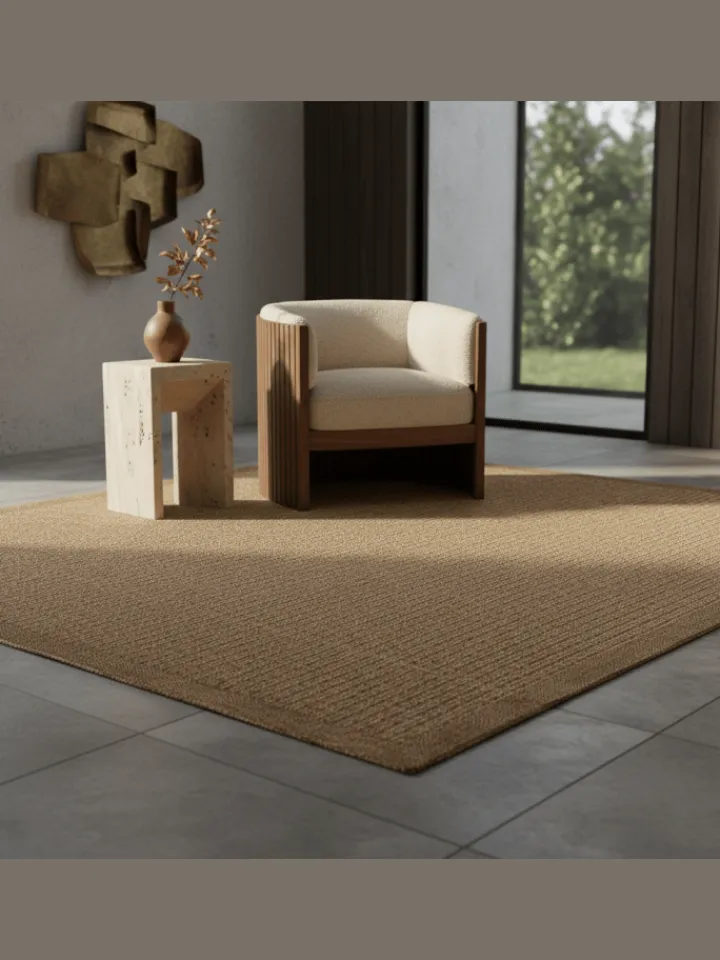 KADIMA DESIGN Outdoorteppiche<Teppich Outdoor Flachgewebe Uni-Farbe Polypropylen Balkon in Braun