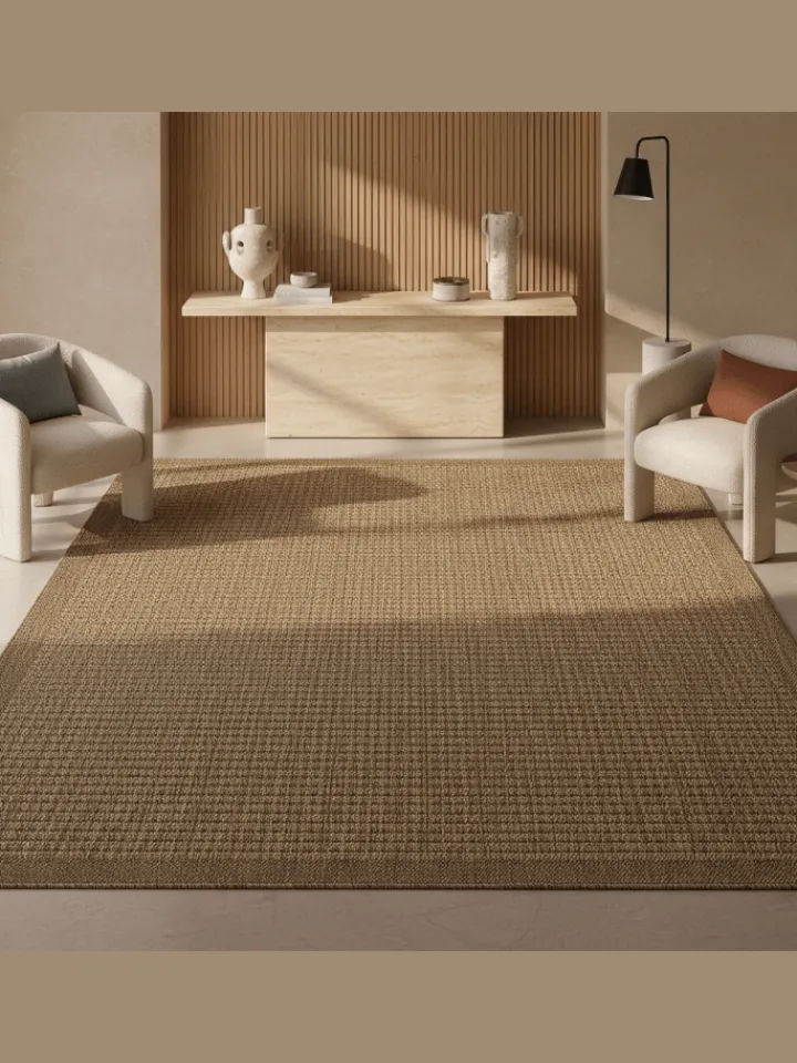 KADIMA DESIGN Outdoorteppiche<Teppich Outdoor Flachgewebe Uni-Farbe Polypropylen Balkon in Braun