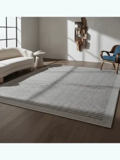 KADIMA DESIGN Outdoorteppiche<Teppich Outdoor Flachgewebe Uni-Farbe Polypropylen Balkon in Grau