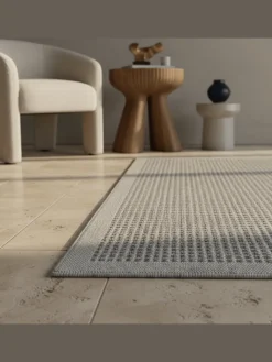 KADIMA DESIGN Outdoorteppiche<Teppich Outdoor Flachgewebe Uni-Farbe Polypropylen Balkon in Grau