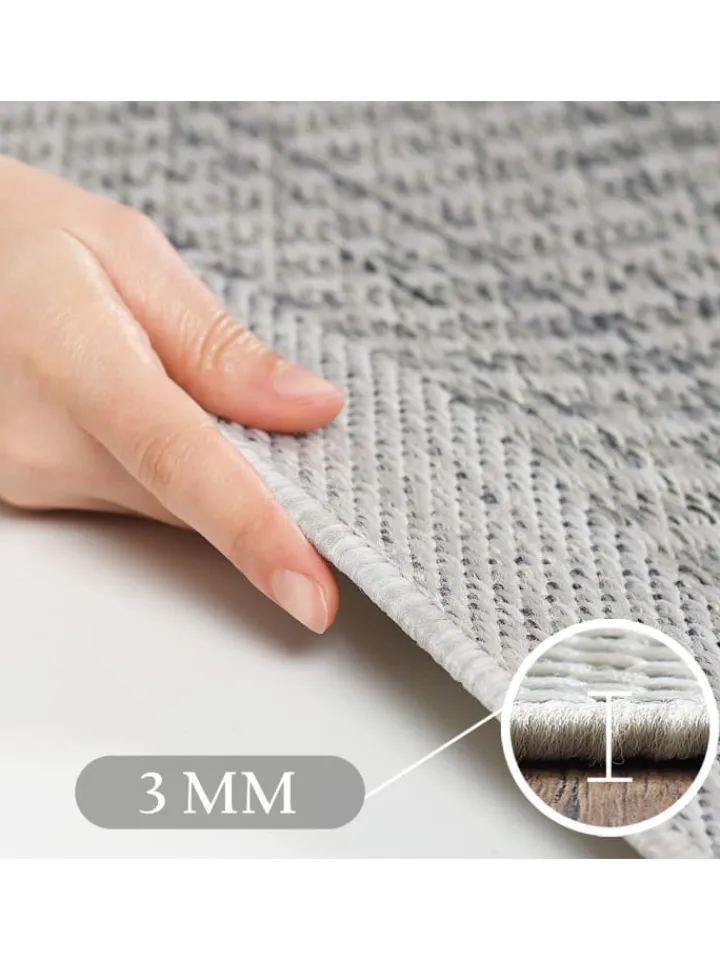 KADIMA DESIGN Outdoorteppiche<Teppich Outdoor Flachgewebe Uni-Farbe Polypropylen Balkon in Grau