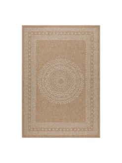 KADIMA DESIGN Outdoorteppiche<Teppich Outdoor Flachgewebe Vintage Polypropylen Terrasse in Beige