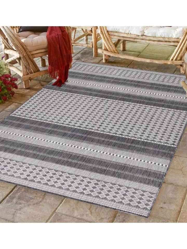 KADIMA DESIGN Outdoorteppiche<Teppich Outdoor Flachgewebe Antik-Optik Polypropylen Terrasse
