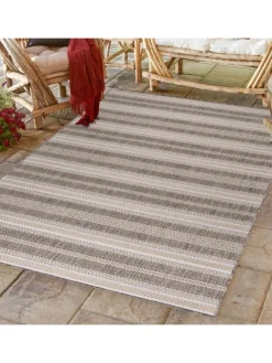 KADIMA DESIGN Outdoorteppiche<Teppich Outdoor Flachgewebe Vintage-Look Polypropylen Balkon in Beige