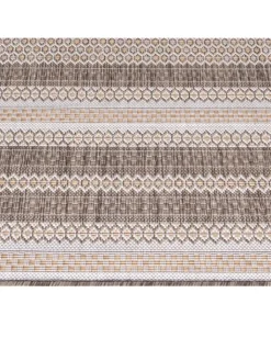 KADIMA DESIGN Outdoorteppiche<Teppich Outdoor Flachgewebe Vintage-Look Polypropylen Balkon in Beige