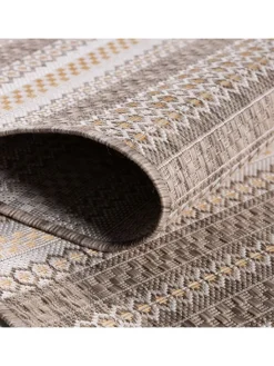 KADIMA DESIGN Outdoorteppiche<Teppich Outdoor Flachgewebe Vintage-Look Polypropylen Balkon in Beige