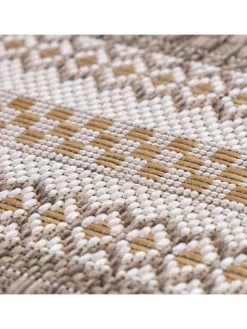 KADIMA DESIGN Outdoorteppiche<Teppich Outdoor Flachgewebe Vintage-Look Polypropylen Balkon in Beige