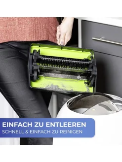 Wenko Putz- & Waschutensilien<Teppichkehrer in Grün/ Schwarz - (B)28 x (H)105 x (T)19 cm