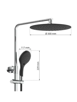 eisl since 1980 Badarmaturen<Thermostat Duschset GRANDE VITA in Chrom/Schwarz