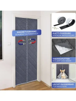 Wenko Weitere Haushaltshelfer<Thermo-Türvorhang in Grau - (L)200 x (B)80 cm
