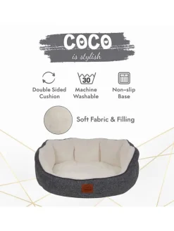 Paws&Whiskers Katzen<Tierbett ''Coco'' in Grau/ Creme