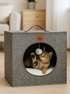 Paws&Whiskers Katzen<Tierbett in Grau