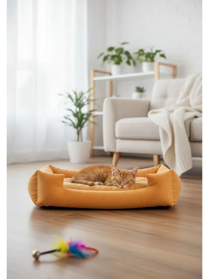 Paws&Whiskers Hunde<Tierbett ''Kare'' in Orange