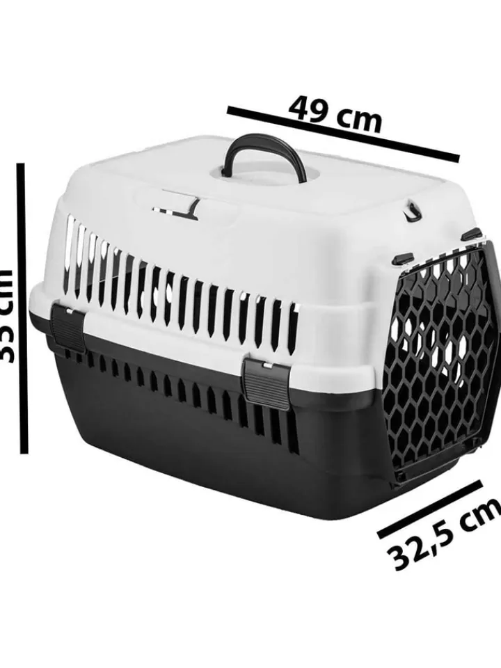 Paws&Whiskers Katzen<Tier-Transportbox in Schwarz/ Mint - (B)49 x (H)35 x (T)32,5 cm