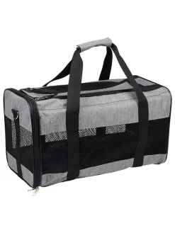 Edco Hunde<Tiertransporttasche in Grau/ Schwarz - (B)45 x (H)27 x (T)25 cm