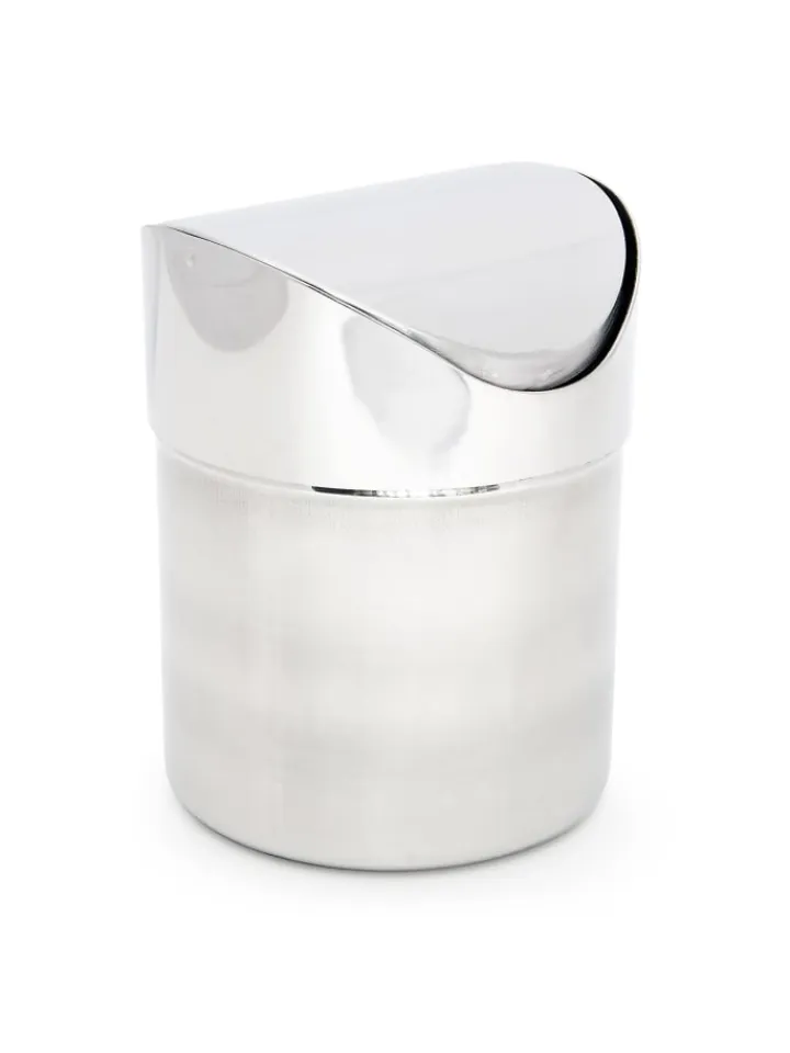 relaxdays Mülleimer<Tischabfallbehälter in Silber - (H)15,5 x Ø12 cm