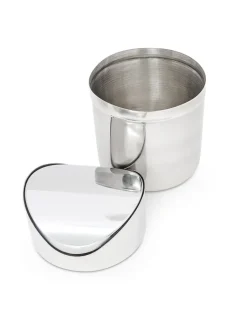 relaxdays Mülleimer<Tischabfallbehälter in Silber - (H)15,5 x Ø12 cm